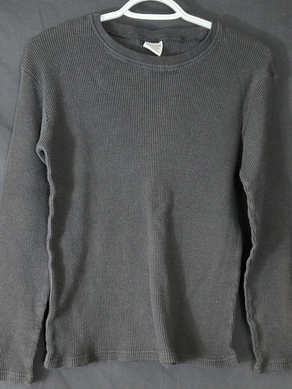 Men's Thermal Waffle Long-Sleeve Sleepware Charcoal#678